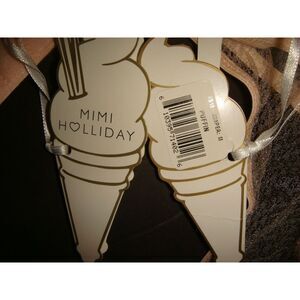 MIMI HOLLIDAY unlined 36D BRA SET L panty PUFFIN BEIGE PEACH FLORAL embroidered